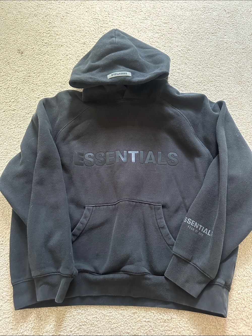 Fear of God Essentials Black Logo Hoodie
